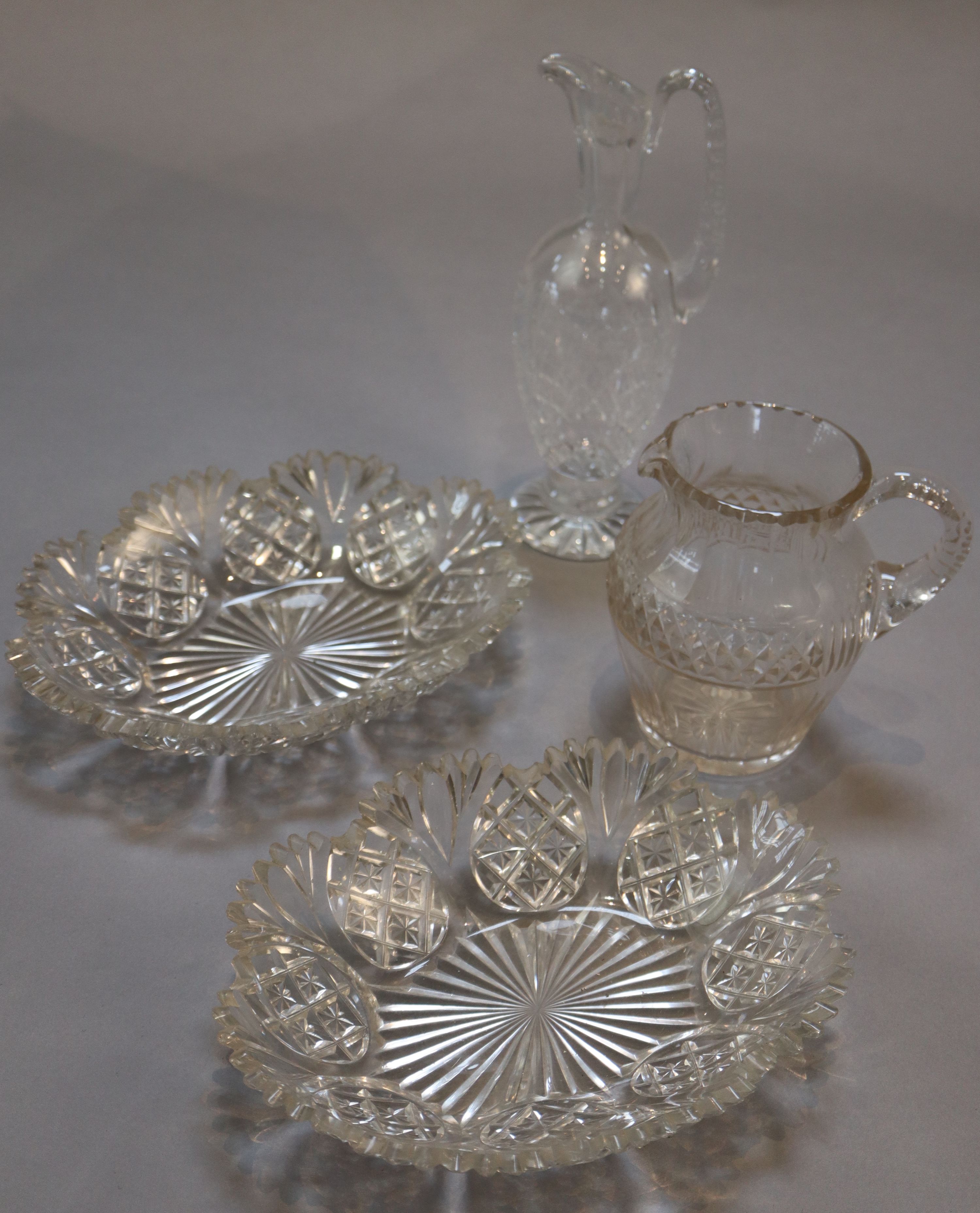 A group of assorted early 19th century and later glassware, 24cm